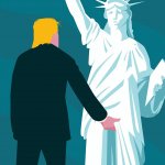 trump sexually assaulting the Statue of Liberty