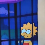 Lisa staring through a window
