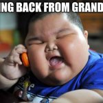 Fat kid | COMING BACK FROM GRANDMAS: | image tagged in fat asian kid | made w/ Imgflip meme maker