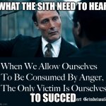 Gellert Grindelwald Quote Secrets of Dumbledore Meme | WHAT THE SITH NEED TO HEAR; TO SUCCED | image tagged in gellert grindelwald quote secrets of dumbledore meme | made w/ Imgflip meme maker
