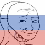 Crying Russian wojak mask meme