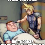 PETER I TOLD YOU | I TOLD YOU PETER; NOT TO GOOGLE BRAZILIAN HEALTHCARE SYSTEM | image tagged in peter i told you | made w/ Imgflip meme maker