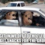 Shopping Camels | GET IN WE OFF TO THE 7/11 TO GET SNACKS FOR THE GROUP | image tagged in camels in a car | made w/ Imgflip meme maker