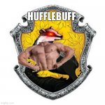 HuffleBUFF | HUFFLEBUFF | image tagged in hufflepuff crest,memes | made w/ Imgflip meme maker