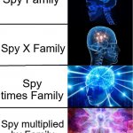 GALAXY BRAIN | Spy Family; Spy X Family; Spy times Family; Spy multiplied by Family | image tagged in galaxy brain,spy,spy x family | made w/ Imgflip meme maker