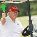 Donald Trump golf cart upvote