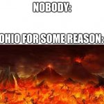 nobody:                 ohio for some reason: | NOBODY:; OHIO FOR SOME REASON: | image tagged in ohio | made w/ Imgflip meme maker