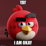 Fatcs | YAY; I AM OKAY | image tagged in amazingly red | made w/ Imgflip meme maker