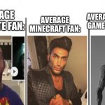 I might be wrong | AVERAGE MINECRAFT FAN:; AVERAGE FORTNITE FAN:; AVERAGE VIDEO GAME ENJOYER: | image tagged in nerd vs chad vs giga chad,games | made w/ Imgflip meme maker