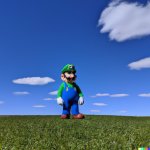 A.I Luigi standing in a field