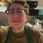 barista crying wtf GIF Template