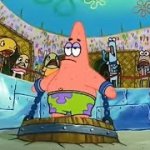 Patrick Star chained to a barrel