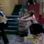 El Chavo del Ocho hits Señor Barriga accidentally after Quico do