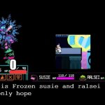 Blank Deltarune Battle | Kris is Frozen susie and ralsei are
The only hope | image tagged in blank deltarune battle | made w/ Imgflip meme maker