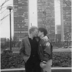 Vintage gay men kissing grayscale
