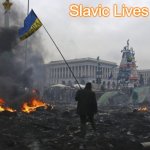 No Justice, No Peace | Slavic Lives Matter | image tagged in no justice no peace,slavic,slm,blm,ukraine | made w/ Imgflip meme maker