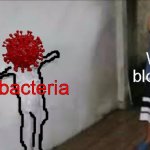 cell | bacteria; White blood cell | image tagged in girl blends into wall | made w/ Imgflip meme maker