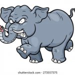 Angry, crazy, GOP Republican elephant