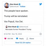 Elon Musk restores Trump’s Twitter account