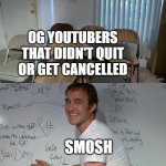 RIP to all of the OG YouTube channels that we all grew up with | OG YOUTUBERS THAT DIDN'T QUIT OR GET CANCELLED; SMOSH | image tagged in lonely myspace tom,smosh,youtuber,youtubers | made w/ Imgflip meme maker