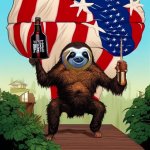 Vice-President sloth drinks malt beer