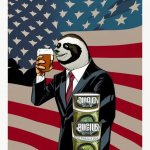 Vice-President sloth drinks malt beer
