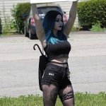 Goth girl with sign meme