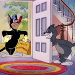 Tom Cat welcomes Jerry Mouse Exterminator Black Cat Butch