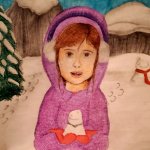 Little snow girl drawing! So cute | image tagged in drawing,art,snow,winter,christmas,snowman | made w/ Imgflip meme maker