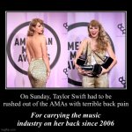 Taylor Swift AMAs back pain meme