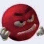 Red M&M angry