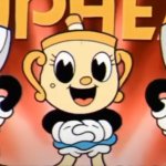 Cuphead, Mugman, and Mrs. Chalice staring template