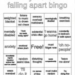 life is falling apart bingo meme