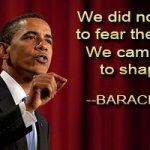 Barack Obama quote we did not come to fear the future