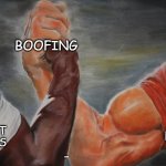 Boofing | BOOFING; WOOKS AT FESTIVALS; KAYAKERS; LYLE | image tagged in strong arms handshake | made w/ Imgflip meme maker