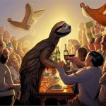 Vice-President sloth pardons a Thanksgiving turkey