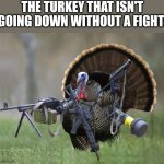 Thanksgiving special | THE TURKEY THAT ISN'T GOING DOWN WITHOUT A FIGHT: | image tagged in turkey,thanksgiving,turkeys,happy thanksgiving | made w/ Imgflip meme maker