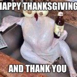 Turkey | HAPPY THANKSGIVING; AND THANK YOU TURKEY | image tagged in turkey | made w/ Imgflip meme maker