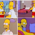 Racecar Bed Homer In Bed With Nobody Next To Him