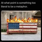 USA dumpster fire metaphor meme