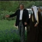George Bush Crown Prince Abdullah 2005 hold hands GIF Template