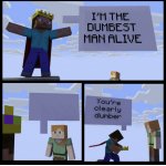 Minecraft dumb and dumber meme