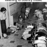 children bomb drill | Historic photo of children listening to country music | image tagged in children bomb drill,country music,couple | made w/ Imgflip meme maker