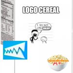 Blank cereal box | LOGO CEREAL! CHOMP'S; LOGO CEREAL; SHARKS; A+; NICKELODEON; PART OF A NUTRITIOUS BREAKFAST! | image tagged in blank cereal box | made w/ Imgflip meme maker