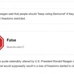 Ronald Reagan false quote debunked