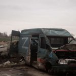 Russian van abandoned outside Kherson