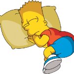 Bart Asleep On A Pillow Transparent Background