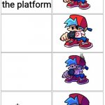 Man I hate when that happens | You return to the platform; *runs out of ideas* | image tagged in bf depressed | made w/ Imgflip meme maker