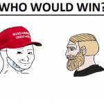 Who would win crying MAGA wojak vs. yes chad meme