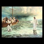 Jesus standing on water